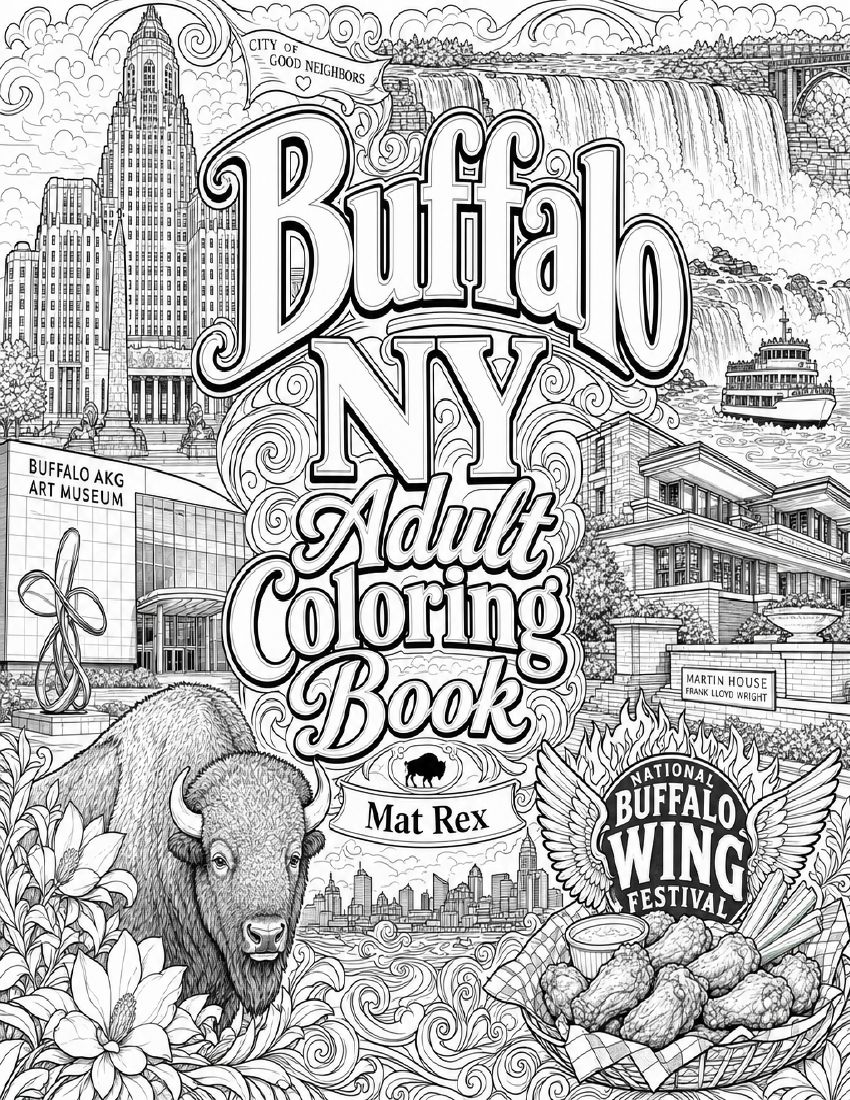 Buffalo NY coloring book cover