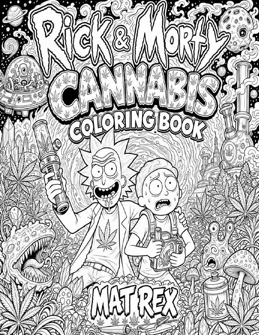 Rick & Morty Cannabis coloring book cover